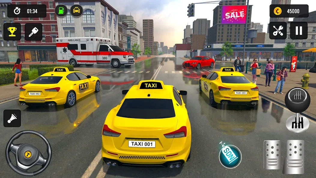 Taxi Simulator 3d Taxi Driver [МОД: Деньги, Монеты и Меню MOD] Screenshot 4