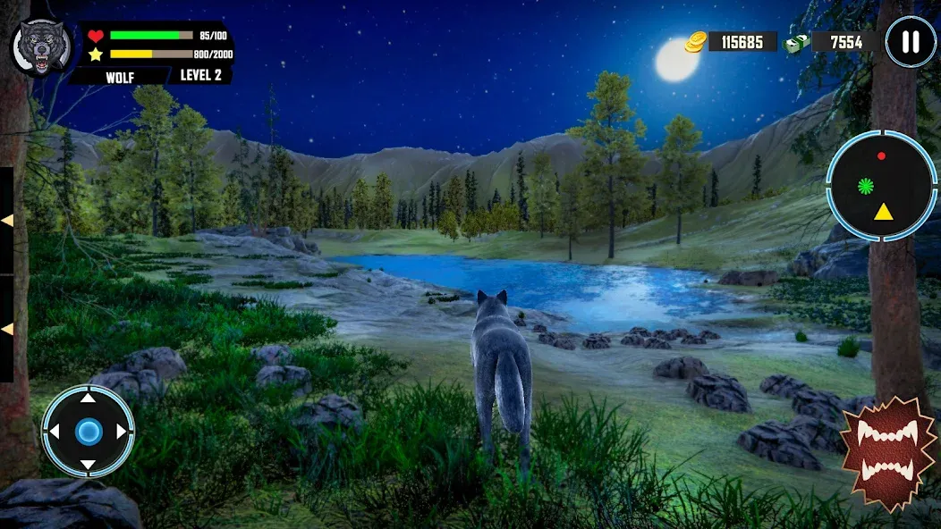 Wild Wolf Simulator Games [МОД: Все открыто, Дополнительные деньги и Меню MOD] Screenshot 4