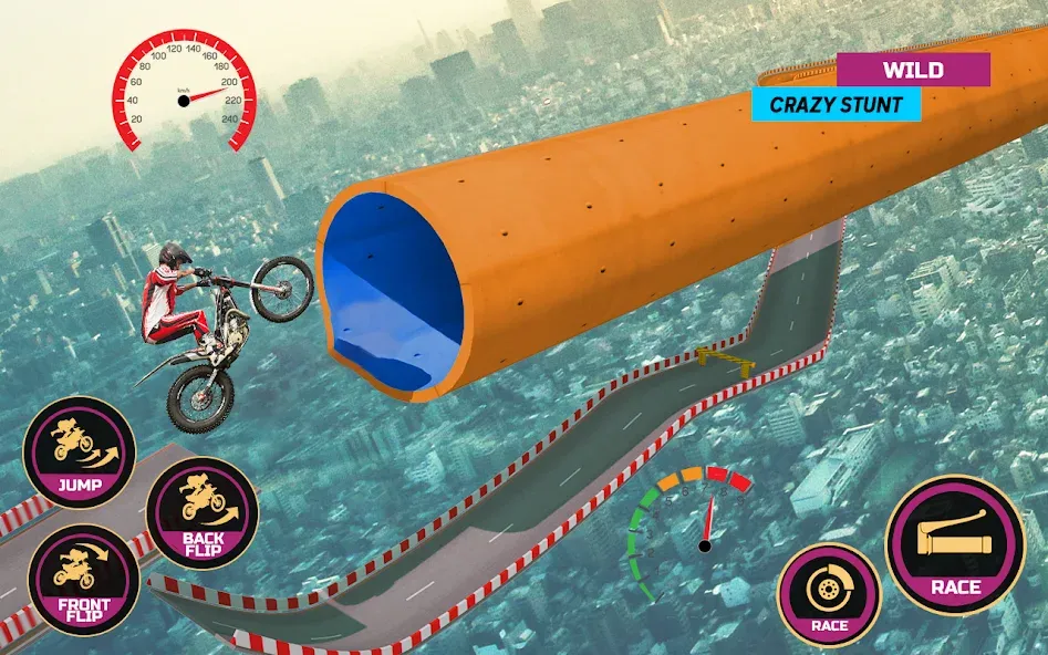 Racing Bike Stunt Games Master (Гонки на мотоциклах Мастер игр в трюки) [МОД: Много денег, Монет и Все открыто] Screenshot 3