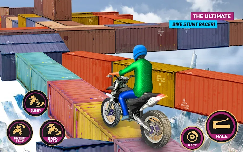 Racing Bike Stunt Games Master (Гонки на мотоциклах Мастер игр в трюки) [МОД: Много денег, Монет и Все открыто] Screenshot 5