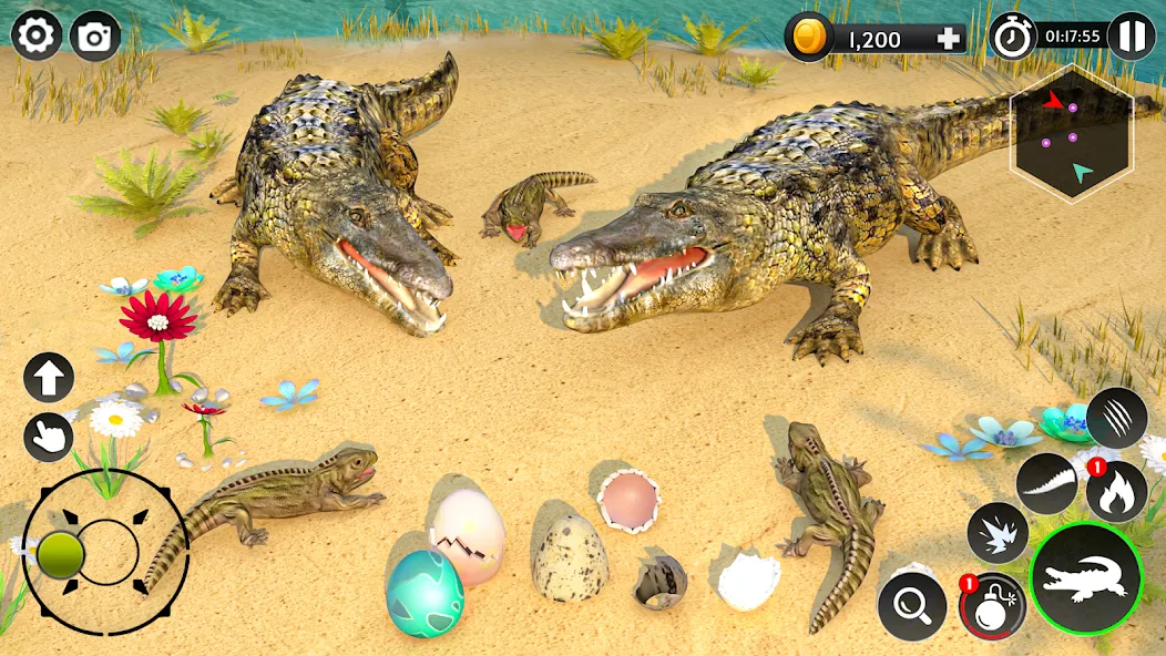 Hungry Animal Crocodile Games [МОД: Деньги, Монеты и Меню MOD] Screenshot 3