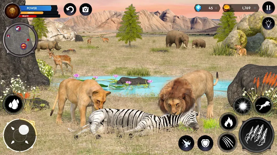 Lion Simulator Wild Lion Games [МОД: Бесконечные деньги, Монеты и Мега MOD] Screenshot 2