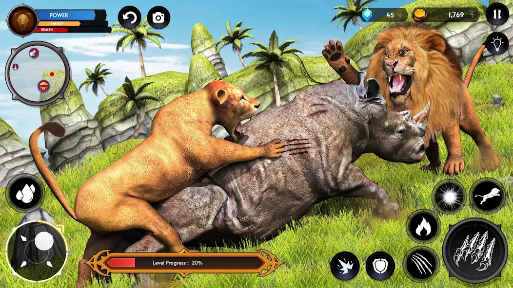 Lion Simulator Wild Lion Games [МОД: Бесконечные деньги, Монеты и Мега MOD] Screenshot 3