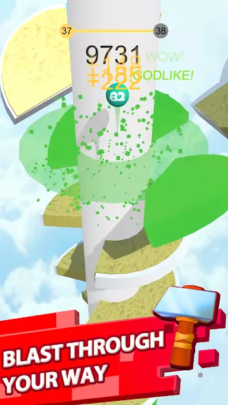 Helix Jump (Хеликс Джамп) [МОД: Меню, Бесконечные монеты и Открытые уровни] Screenshot 2