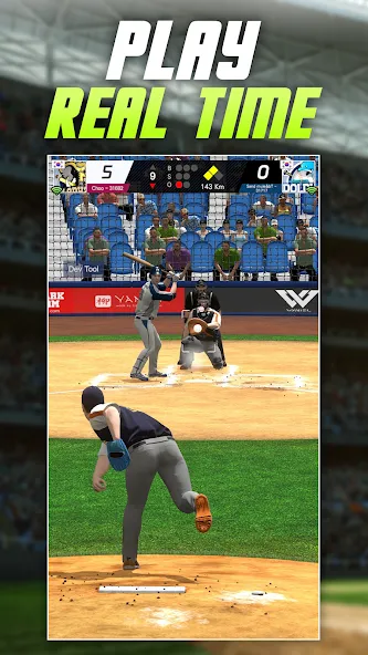 Baseball Play: Real-time PVP (Бейсбольная игра) [МОД: Бесконечные деньги, Монеты и Мега MOD] Screenshot 1