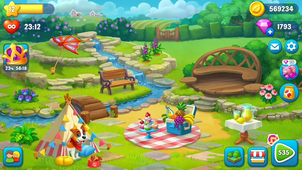 Ranch Adventures: Amazing Matc [МОД: Меню, Бесконечные монеты и Открытые уровни] Screenshot 4