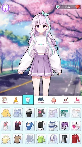 Anime Dress Up and Makeup Game [МОД: Много денег, Монет и Все открыто] Screenshot 2