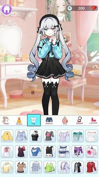 Anime Dress Up and Makeup Game [МОД: Много денег, Монет и Все открыто] Screenshot 3
