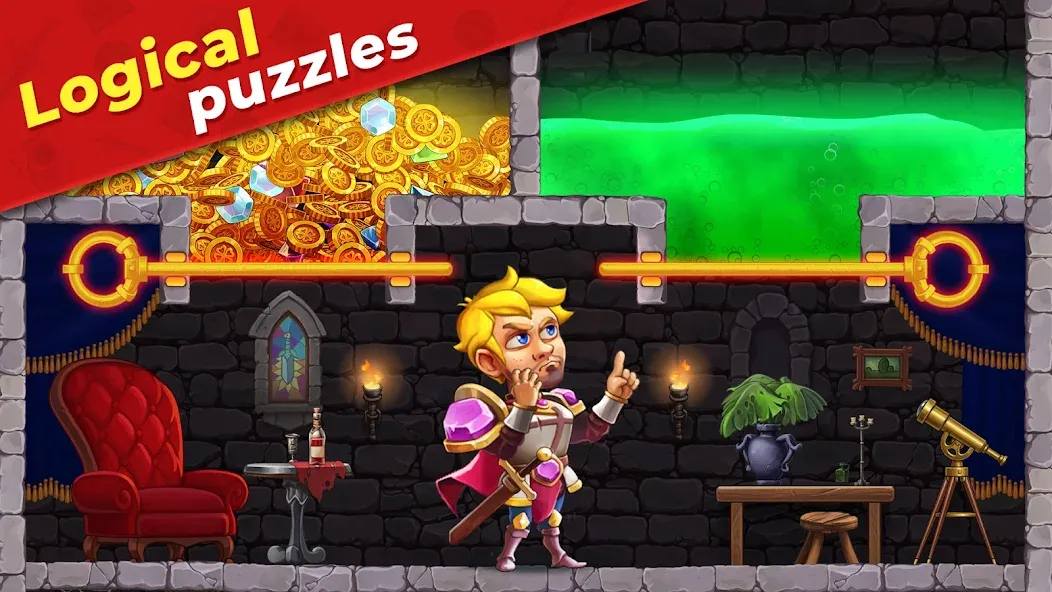 Mr. Knight: Pin Puzzles [МОД: Меню, Бесконечные монеты и Открытые уровни] Screenshot 3