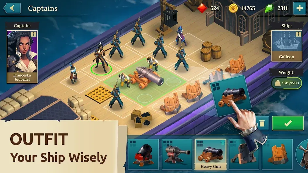 Pirate Ships・Build and Fight [МОД: Много монет, Открытые уровни и Мега MOD] Screenshot 2