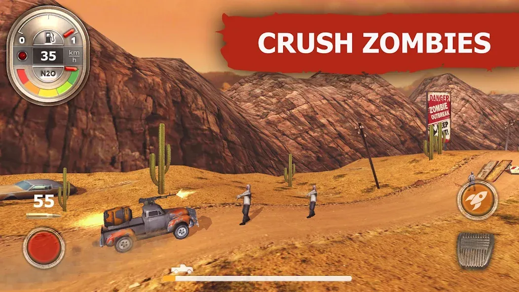 Zombie Derby (Зомби Дерби) [МОД: Много монет, Открытые уровни и Мега MOD] Screenshot 1