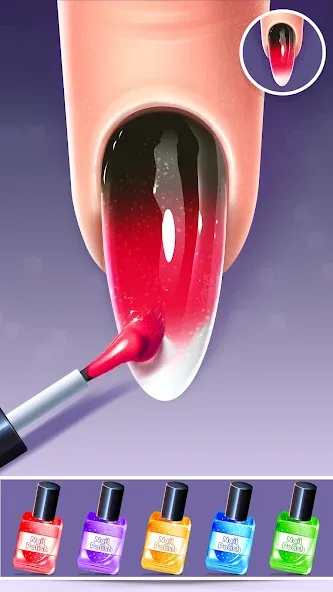 Nail Salon Fashion Makeup Game [МОД: Меню, Бесконечные монеты и Открытые уровни] Screenshot 3