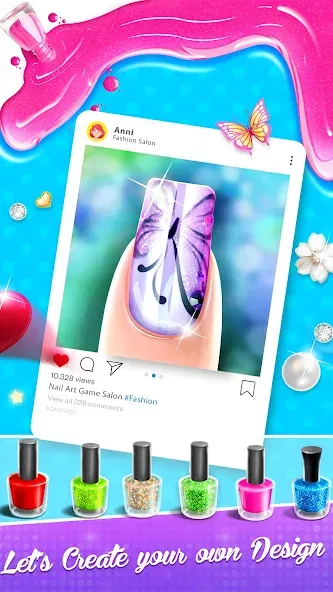 Nail Salon Fashion Makeup Game [МОД: Меню, Бесконечные монеты и Открытые уровни] Screenshot 4