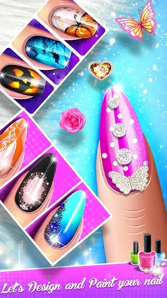 Nail Salon Fashion Makeup Game [МОД: Меню, Бесконечные монеты и Открытые уровни] Screenshot 5