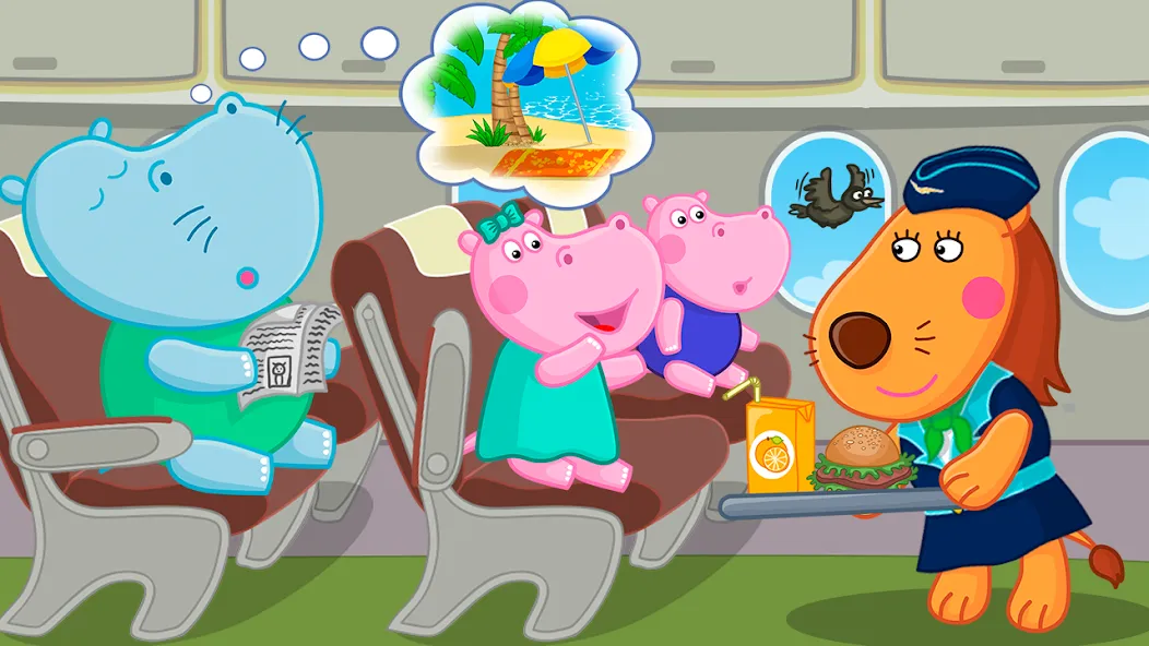 Hippo: Airport Profession Game [МОД: Бесконечные деньги, Монеты и Мега MOD] Screenshot 1