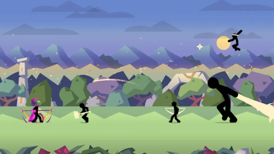 Stick Fight: Shadow Archer (Стк Файт) [МОД: Много монет, Открытые уровни и Мега MOD] Screenshot 2