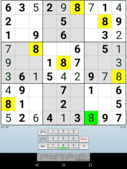 Droidoku - Andoku Puzzle (Дроидоку) [МОД: Меню, Бесконечные монеты и Открытые уровни] Screenshot 2