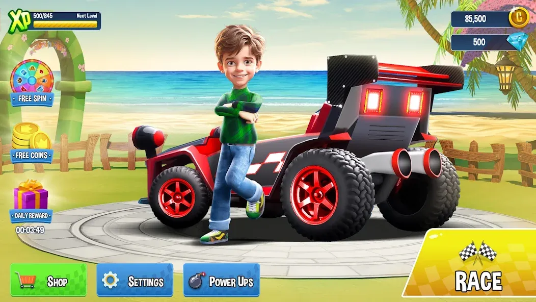 Mini Car Racing Game Legends [МОД: Меню, Бесконечные монеты и Открытые уровни] Screenshot 4