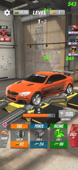 Dyno 2 Race - Car Tuning (Дино 2 Гонка) [МОД: Деньги, Монеты и Меню MOD] Screenshot 1