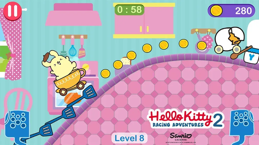 Hello Kitty games - car game [МОД: Много монет, Открытые уровни и Мега MOD] Screenshot 2