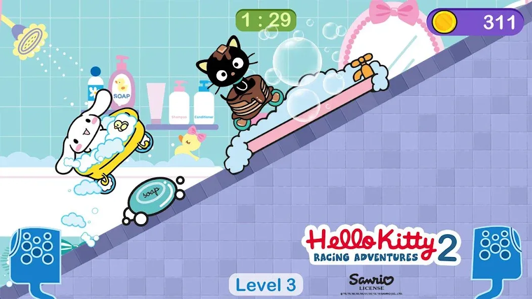 Hello Kitty games - car game [МОД: Много монет, Открытые уровни и Мега MOD] Screenshot 3