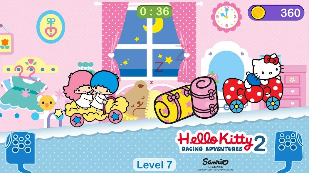 Hello Kitty games - car game [МОД: Много монет, Открытые уровни и Мега MOD] Screenshot 4