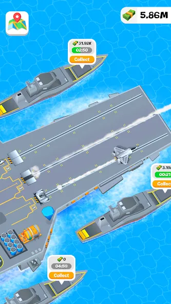 Idle Aircraft Carrier (Айдл Эйркрафт Кэрриер) [МОД: Бесконечные деньги, Монеты и Мега MOD] Screenshot 3