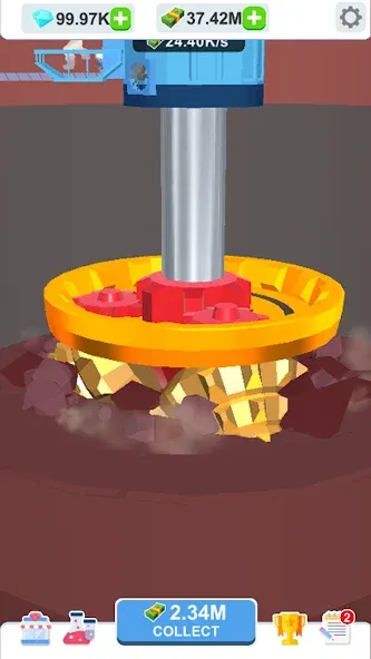 Idle Dig Factory [МОД: Деньги, Монеты и Меню MOD] Screenshot 5