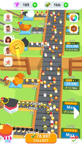 Idle Egg Factory [МОД: Все открыто, Дополнительные деньги и Меню MOD] Screenshot 3