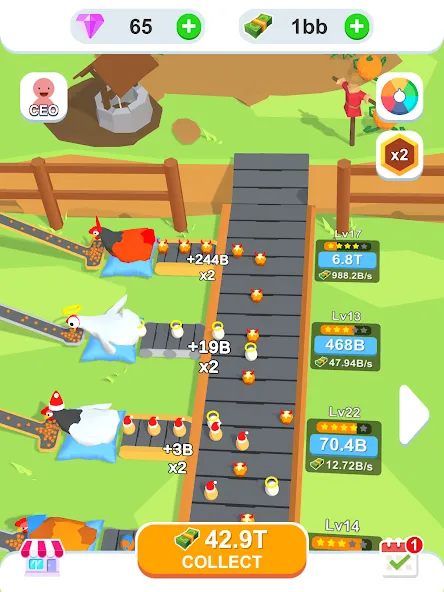 Idle Egg Factory [МОД: Все открыто, Дополнительные деньги и Меню MOD] Screenshot 5