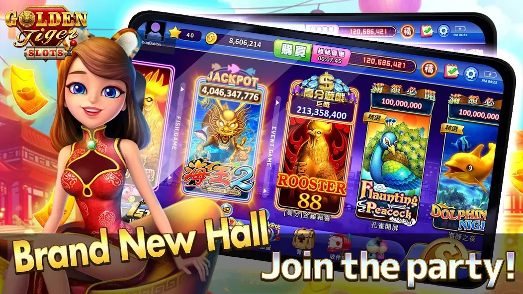 Diamond Slot - Slot Game (Голден Тигер Слотс) [МОД: Много монет, Открытые уровни и Мега MOD] Screenshot 2
