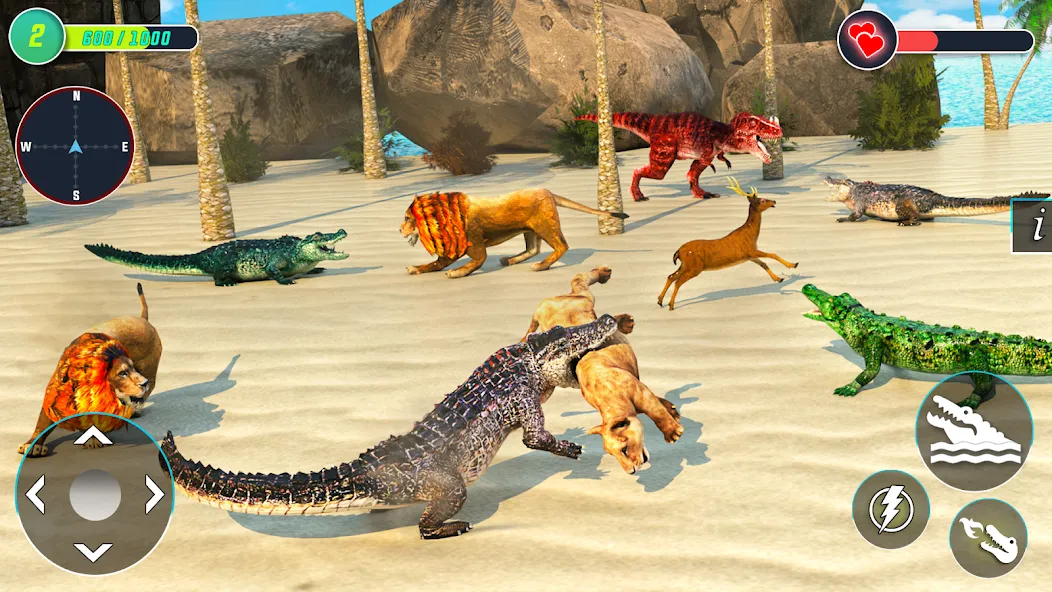 Crocodile Games: Animal Games [МОД: Много монет, Открытые уровни и Мега MOD] Screenshot 3