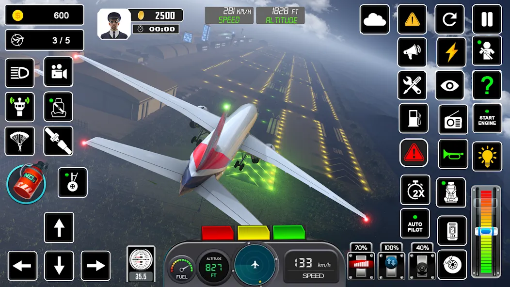 Pilot Flight Simulator Games [МОД: Меню, Бесконечные монеты и Открытые уровни] Screenshot 3