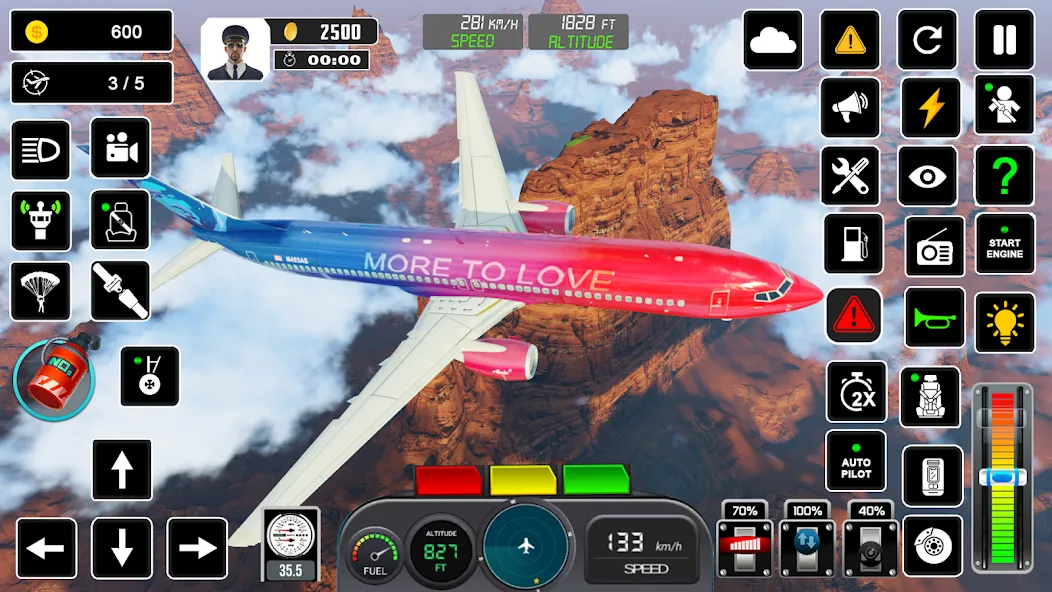 Pilot Flight Simulator Games [МОД: Меню, Бесконечные монеты и Открытые уровни] Screenshot 4