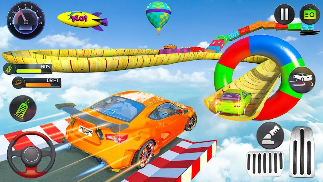 Mega Ramp Car Stunts Race Game [МОД: Много денег, Монет и Все открыто] Screenshot 1