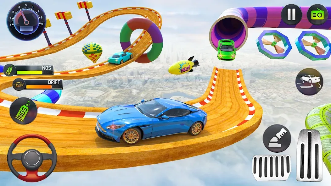 Mega Ramp Car Stunts Race Game [МОД: Много денег, Монет и Все открыто] Screenshot 3