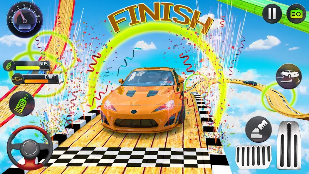 Mega Ramp Car Stunts Race Game [МОД: Много денег, Монет и Все открыто] Screenshot 4