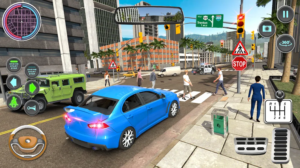 Modern Car Driving School Game [МОД: Много монет, Открытые уровни и Мега MOD] Screenshot 3