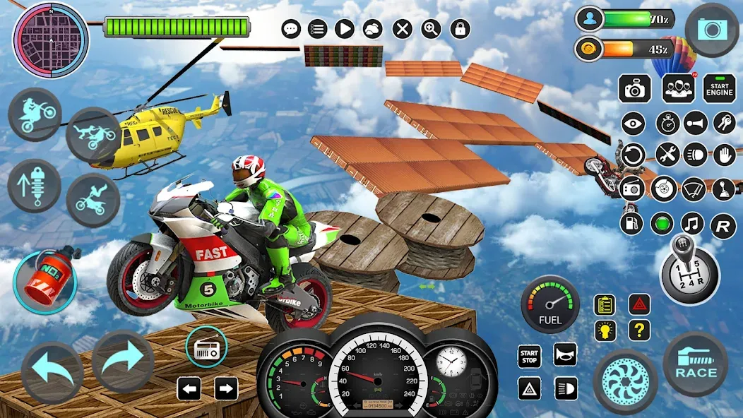 Mega Ramp Bike Stunts Games 3D [МОД: Бесконечные деньги, Монеты и Мега MOD] Screenshot 3