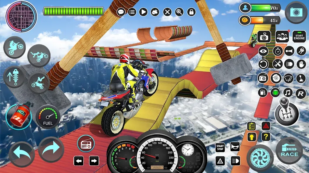 Mega Ramp Bike Stunts Games 3D [МОД: Бесконечные деньги, Монеты и Мега MOD] Screenshot 4