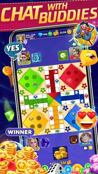 Online Ludo Game Multiplayer (Лудо Мастер Лудо Дайс Кинг) [МОД: Деньги, Монеты и Меню MOD] Screenshot 2