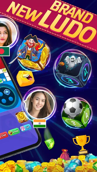 Online Ludo Game Multiplayer (Лудо Мастер Лудо Дайс Кинг) [МОД: Деньги, Монеты и Меню MOD] Screenshot 5