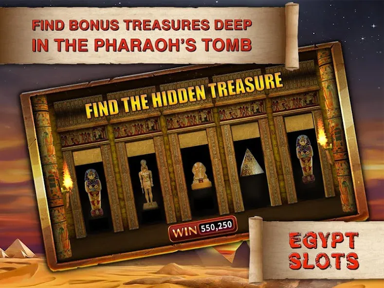 Egypt Slots Casino Machines (Египетские игровые автоматы казино) [МОД: Много денег, Монет и Все открыто] Screenshot 1