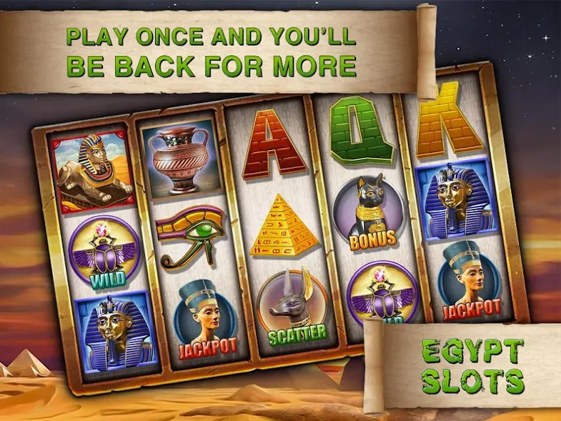 Egypt Slots Casino Machines (Египетские игровые автоматы казино) [МОД: Много денег, Монет и Все открыто] Screenshot 5