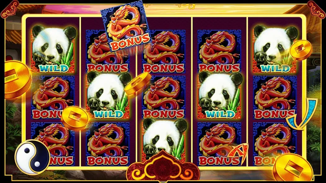 Panda Slots (Панда Слоты) [МОД: Меню, Бесконечные монеты и Открытые уровни] Screenshot 4