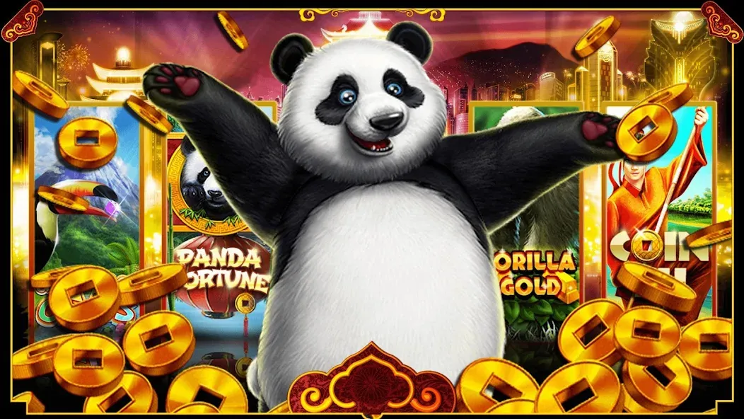 Panda Slots (Панда Слоты) [МОД: Меню, Бесконечные монеты и Открытые уровни] Screenshot 5