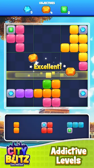 City Blitz-Block Puzzle Blast (Блок Головоломка Кинг) [МОД: Много монет, Открытые уровни и Мега MOD] Screenshot 1