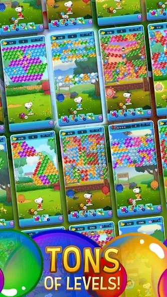 Bubble Shooter - Snoopy POP! (Бабл шутер) [МОД: Много монет, Открытые уровни и Мега MOD] Screenshot 3