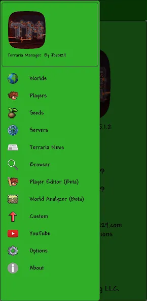 TManager (Террария Менеджер) [МОД: Меню, Бесконечные монеты и Открытые уровни] Screenshot 2