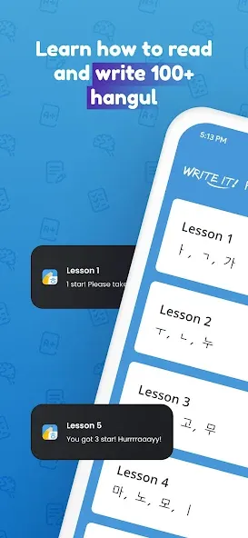 Write It! Korean [МОД: Много денег, Монет и Все открыто] Screenshot 1